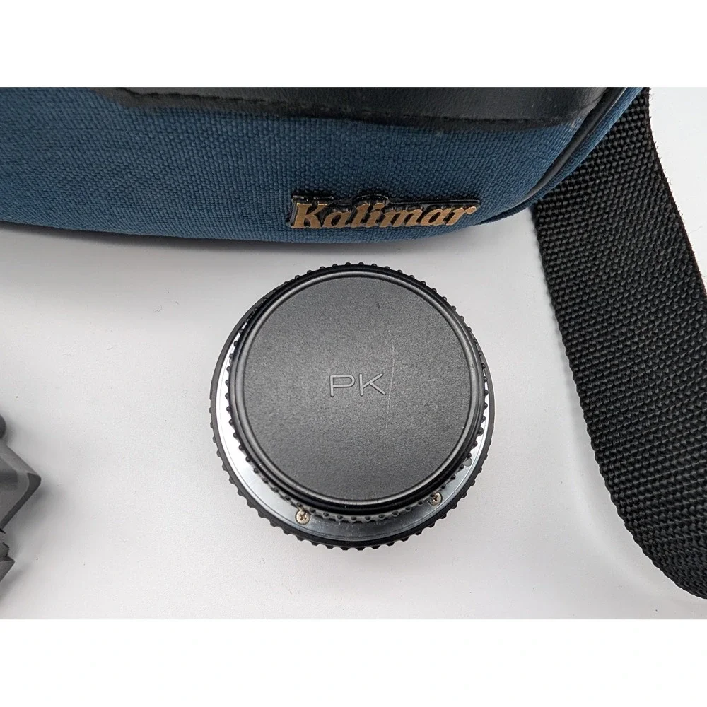 Pentax-A 50mm f/2 Lens PK Mount Albinar Thyristor 90 MDT-Z Flash Kalimar Bag